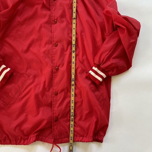 Vintage 80's‎ Cardinal Transport Trucking Red Large Button Jacket Trucker Garage - Picture 4 of 7